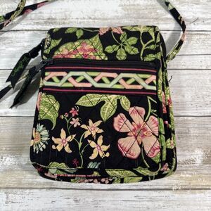 Vera Bradley Botanica Hipster Crossbody Sling Bag Quilted Front Zip Pocket Purse